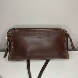 Vintage Coach 9138 Dark Brown Leather Crossbody Handbag
